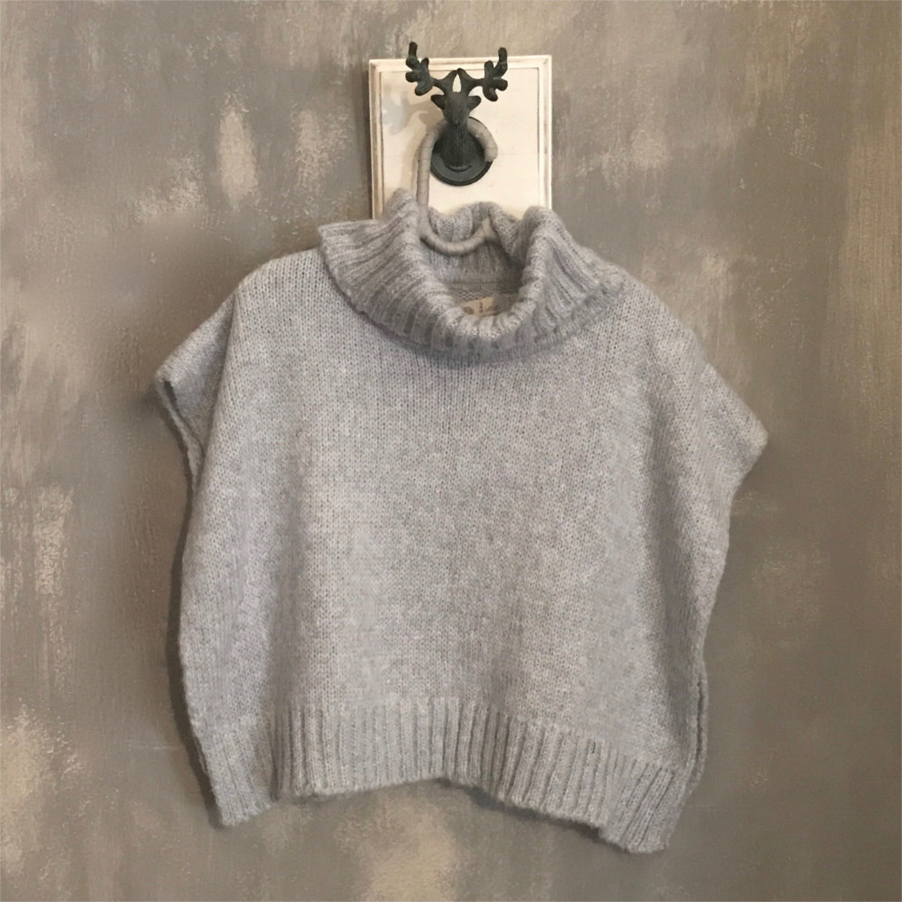 GOLA BATA TRICOT-Cinza Sky (Azulado)-Adulto (Único)