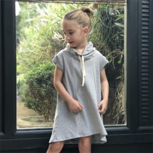 VESTIDO CORDÃO-Cinza-6 (de 4 a 6 anos)