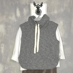 COLETE UNISSEX CORDÃO-Cinza Mescla-1 (de 6 meses a 1 ano)