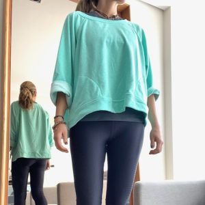 MOLETOM CURTO VERDE FLUO TAMANHO ADULTO