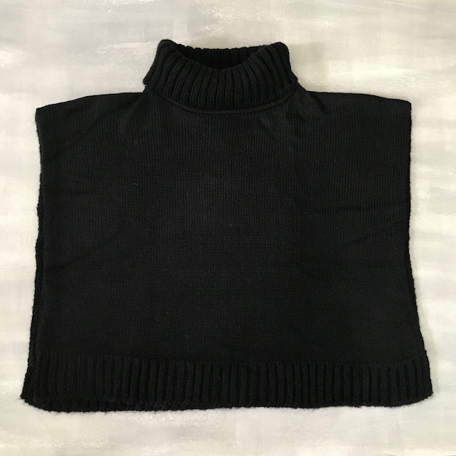 GOLA BATA TRICOT-Preto-6 (de 4 a 6 anos)