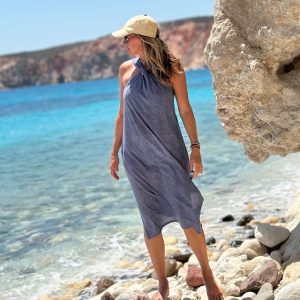 VESTIDO MIDI ALÇA CRUZADA