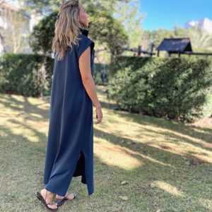 VESTIDO LONGO GOLA ALTA