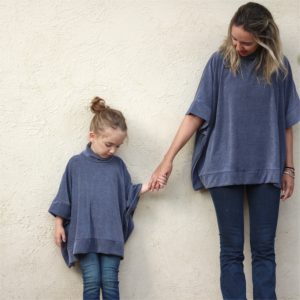 PONCHO JAPONÊS PLUSH-Azul Mescla-Adulto (M)